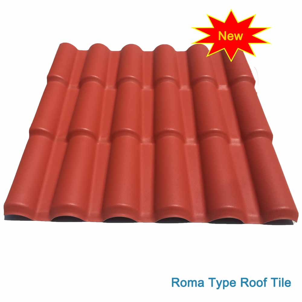 Roma type ASA coated  synthetic resin roof tile/ big wave roma type roof tile  ASA roof tile