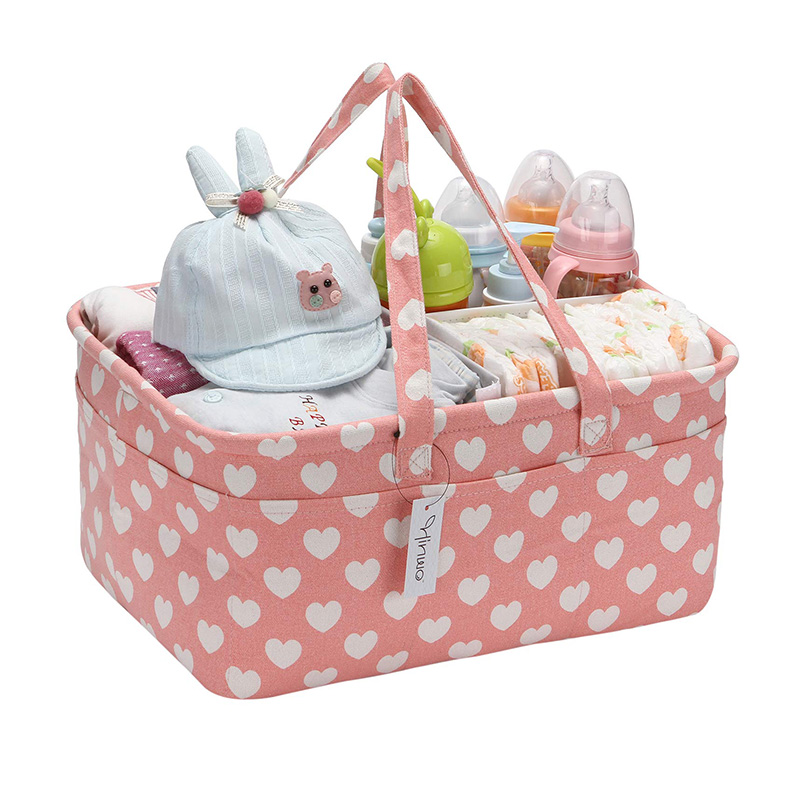 Baby Diaper 3-Compartment Nursery Storage Bin Portable Organizer
